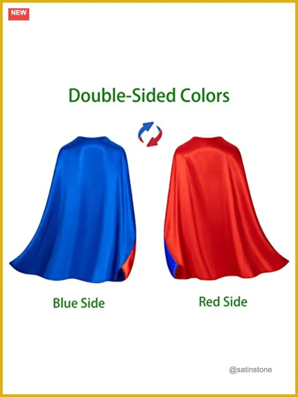 Double-Sided Superhero Cape and Mask for Kids Halloween Cosplay Party